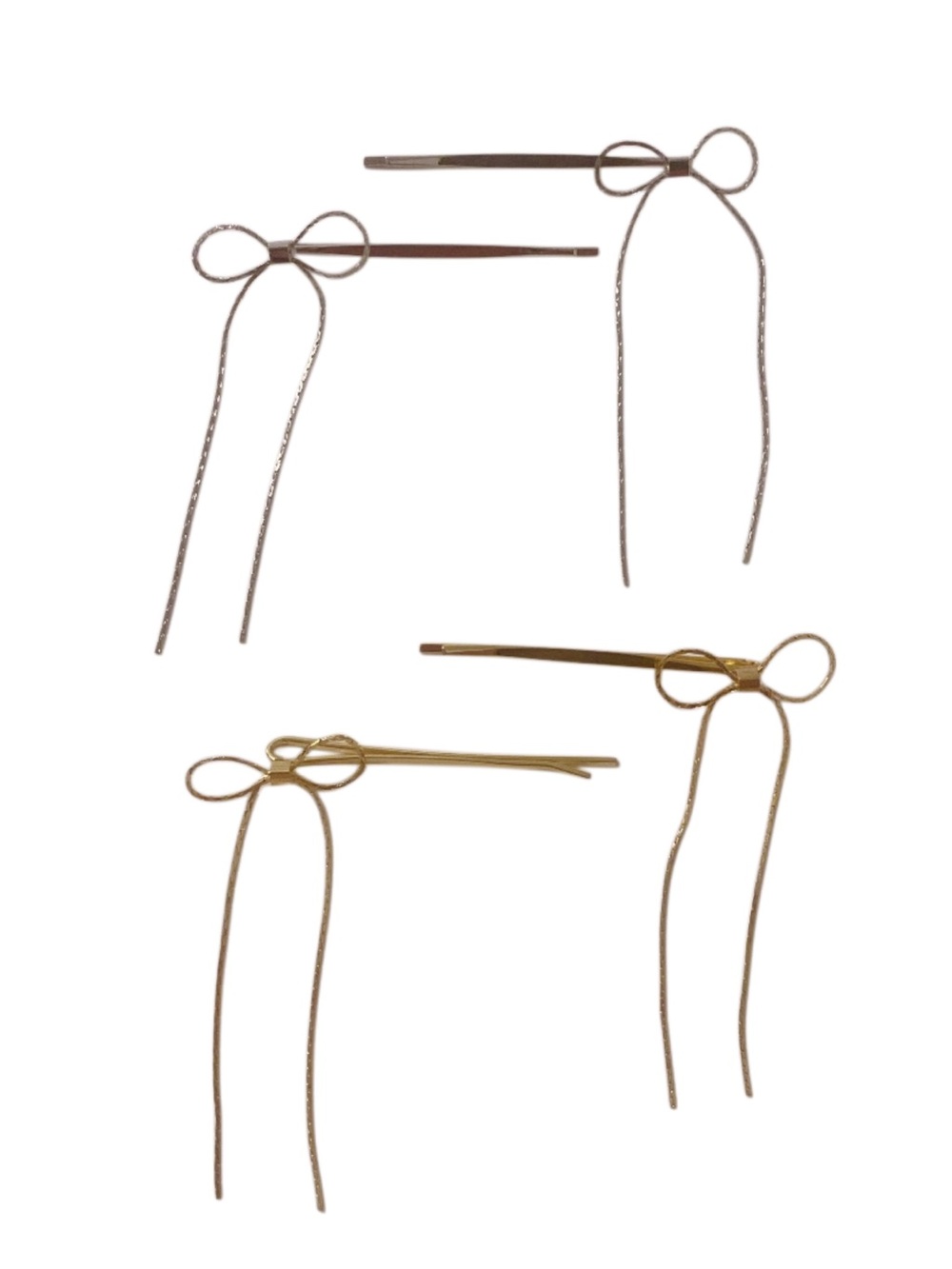 🛍️3/$20🛍️ Delicate Bow Hair Pins - Gold and Silver (4pcs)